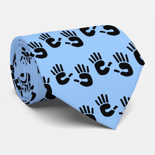 Handprintsの青いタイ ネクタイ (ロール)