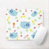 Handrawnの猫ちゃんのマウスパッド マウスパッド (マウス)