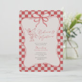 Handrawn, Bikinis and martinis bridal shower 招待状 (スタンド正面)