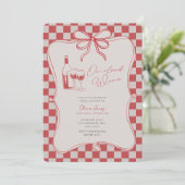 Handrawn, Bride on cloud wine bridal shower 招待状 (スタンド正面)