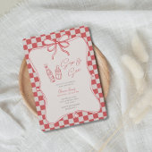 Handrawn, Sip and see baby shower 招待状