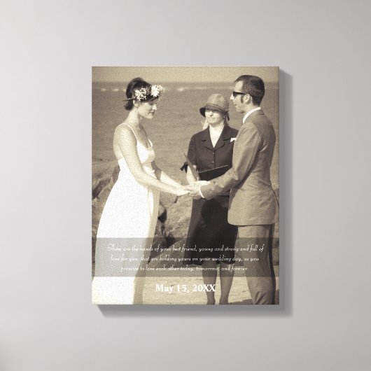 Hands賛美引用文写真結婚の キャンバスプリント (正面)