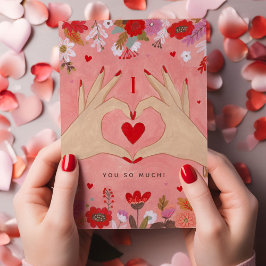 Hands かわいらし in LoveサインValentine Greeting Card シーズンカード
