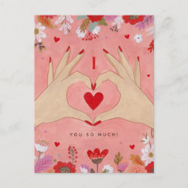 Hands かわいらし in LoveサインValentine Greeting Card シーズンポストカード