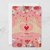 Hands かわいらし in LoveサインValentine Greeting Card 招待状 (正面)