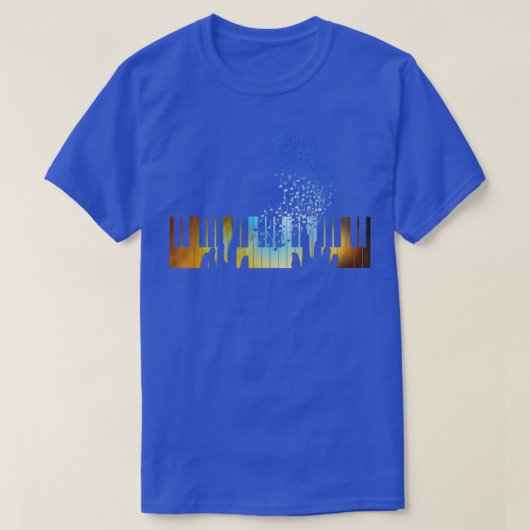 Hands 遊 on Piano Keyboard Gift for Music Tea Tシャツ (デザイン正面)