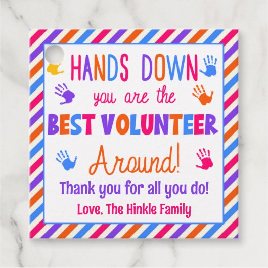 Hands Down Youはボランティ最高のアであるのまわりに フェイバータグ (正面)