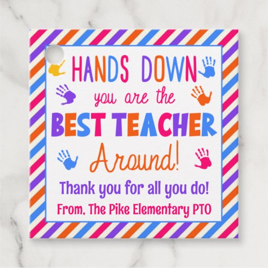 Hands Down Youは最高の先生のまわりに フェイバータグ (正面)