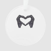 Hands Forming Skeleton Heart Hands Minimal Touch オーナメント (正面)
