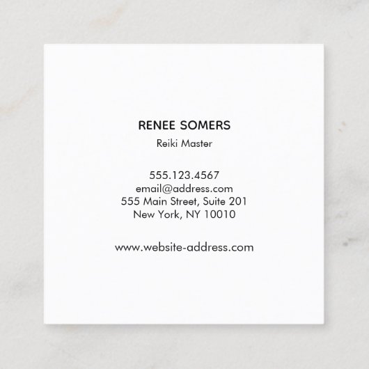 Hands Moon Phases Energy Worker スクエア名刺 (裏面)