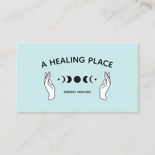 Hands Moon Phases Energy Worker 名刺 (正面)