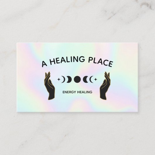 Hands Moon Phases Energy Worker 名刺 (正面)