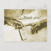 Hands of God and AdamファインアートParody Thank You ポストカード (正面)