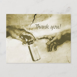 Hands of God and AdamファインアートParody Thank You ポストカード