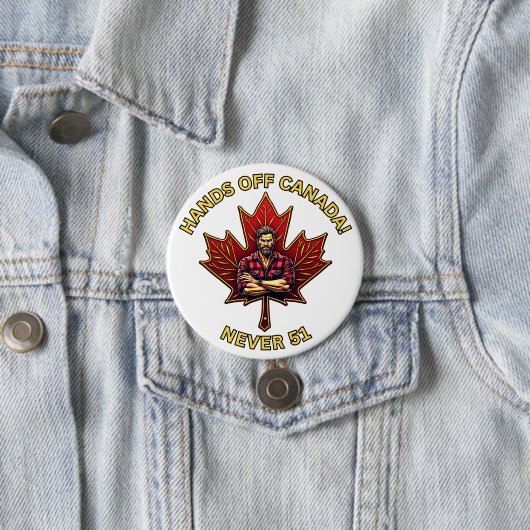 Hands Off Canada, Never 51, Maple Leaf Lumberjack 缶バッジ (インサイチュ)