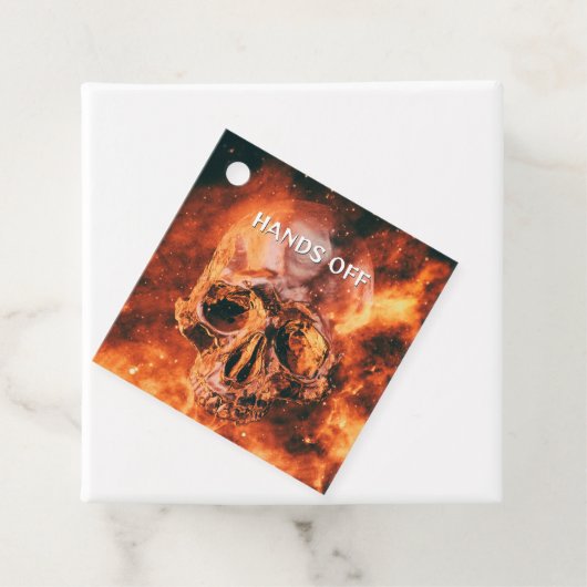 Hands Off. Flaming skull in space フェイバータグ (インサイチュ)