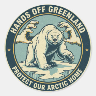 Hands Off Greenland Polar Bear  ラウンドシール