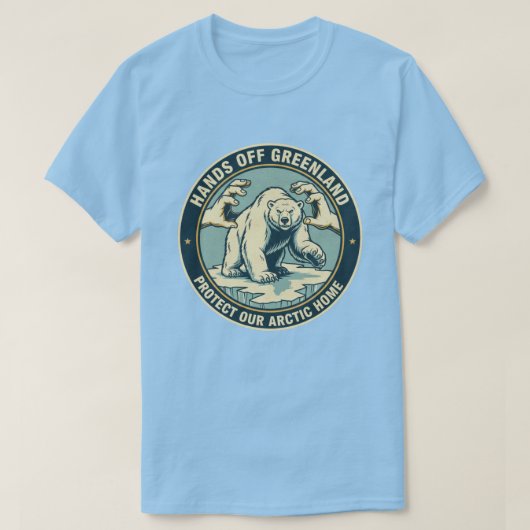 Hands Off Greenland Polar Bear  Tシャツ (デザイン正面)