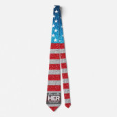 Hands Off I'm/Her Trans Rights Americanグリッター ネクタイ (正面)