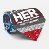 Hands Off I'm/Her Trans Rights Americanグリッター ネクタイ (ロール)