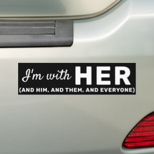Hands Off I'm/Her Trans Rights Americanグリッター バンパーステッカー