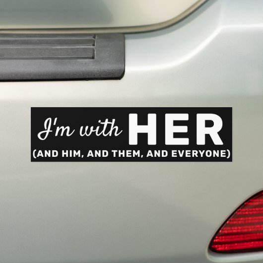 Hands Off I'm/Her Trans Rights Americanグリッター バンパーステッカー (車上)