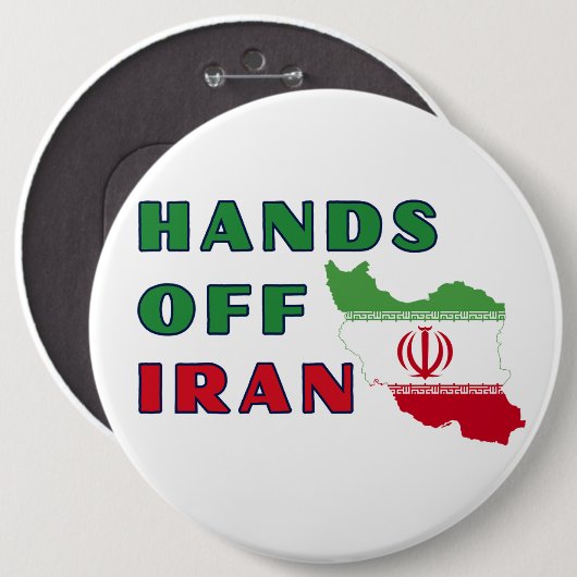 Hands Off Iran 缶バッジ (正面&裏面)