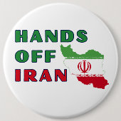 Hands Off Iran 缶バッジ (正面)