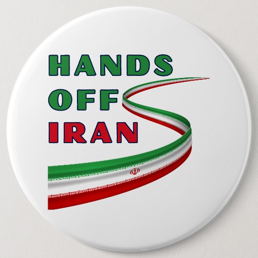 Hands Off Iran 缶バッジ (正面)