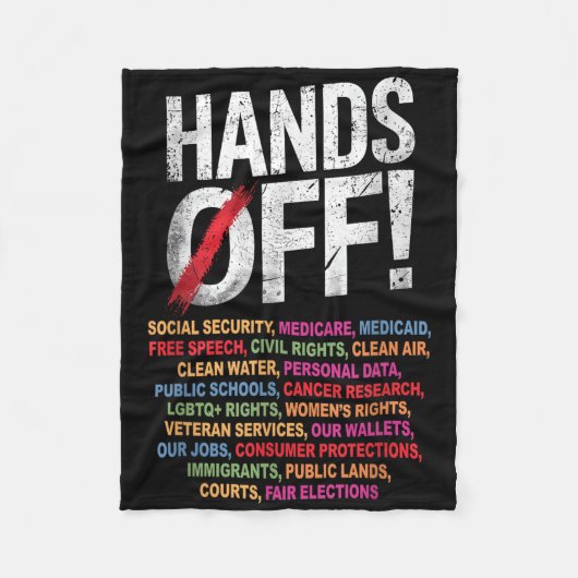 Hands Off My Social Security 2025 Repetition フリースブランケット (正面)