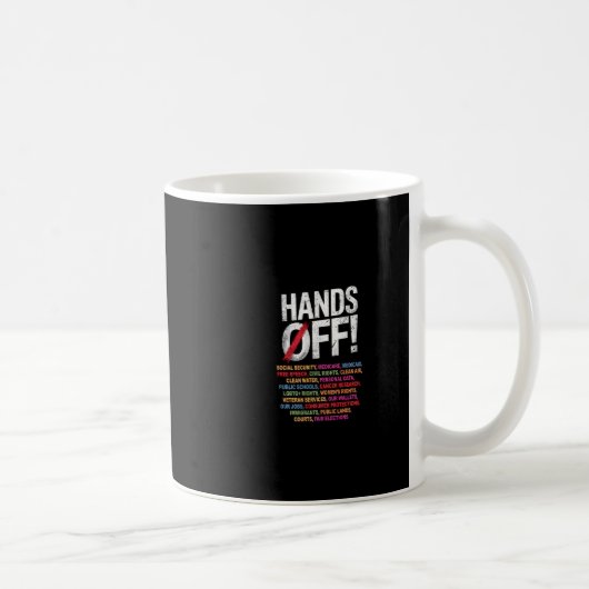 Hands Off My Social Security 2025 Repetition Long  コーヒーマグカップ (右)