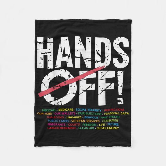 Hands Off Propesty Social Security &;メディケア フリースブランケット (正面)