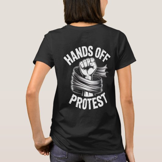 Hands Off Protest Our Rights Our Vote Statement Tシャツ (裏面)