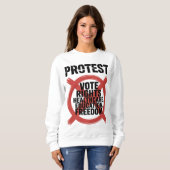 Hands Off Protest Vote Rights Healthcare Education スウェットシャツ (正面フル)
