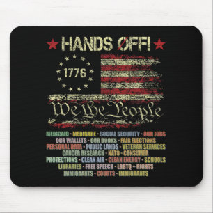 Hands Off Shirt抗議メンズウィメンズTシャツ.png マウスパッド