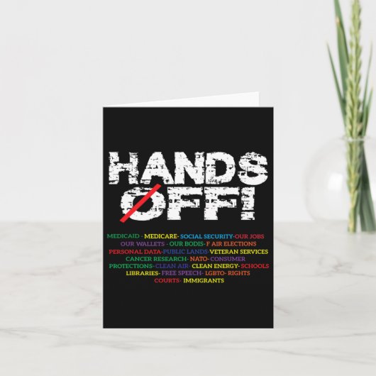 Hands Off Social Securityデモに対する抗議デモに対す救る反応 カード (正面)