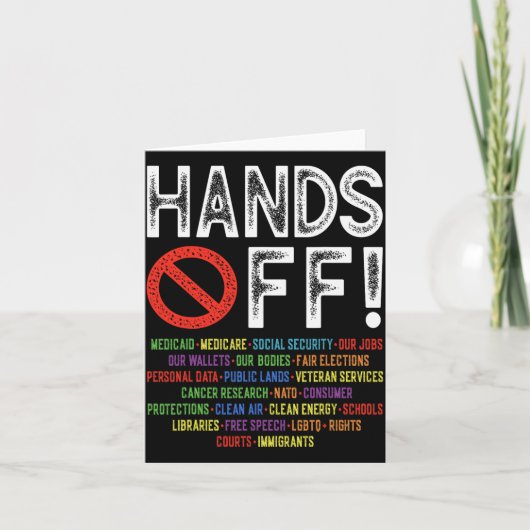 Hands Off Social Securityデモに対する抗議デモに対す救る反応 カード (正面)