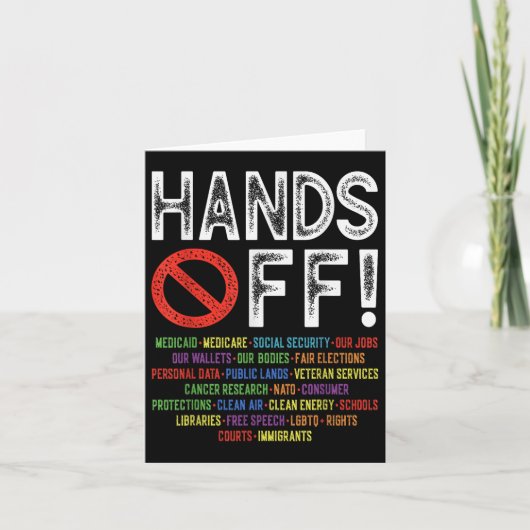 Hands Off Social Securityデモに対する抗議デモに対す救る反応 カード (正面)