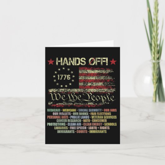 Hands Off Social Securityデモに対する抗議デモに対す救る反応 カード (正面)
