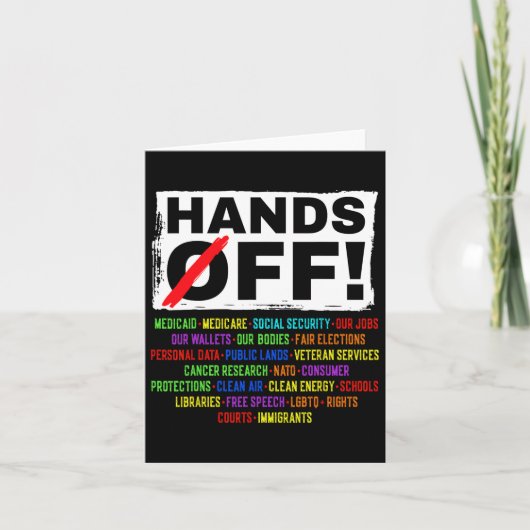 Hands Off Social Securityデモに対する抗議デモに対す救る反応 カード (正面)