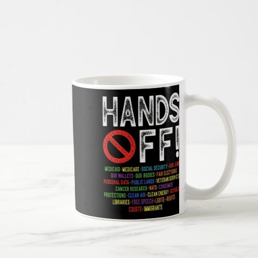 Hands Off Social Securityデモに対する抗議デモに対す救る反応 コーヒーマグカップ (右)