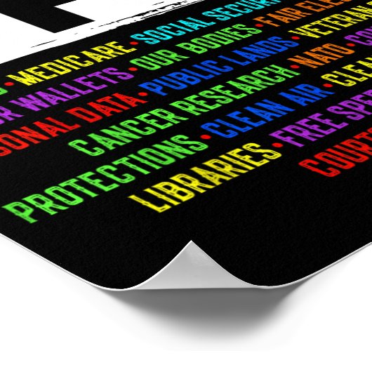 Hands Off Social Securityデモに対する抗議デモに対す救る反応 ポスター (角)