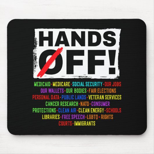 Hands Off Social Securityデモに対する抗議デモに対す救る反応 マウスパッド (正面)