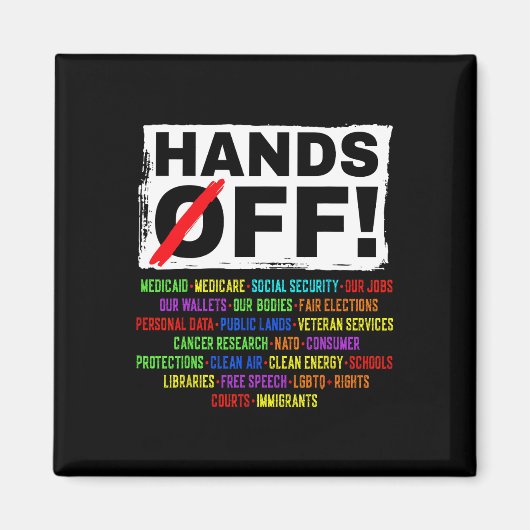 Hands Off Social Securityデモに対する抗議デモに対す救る反応 マグネット (正面)