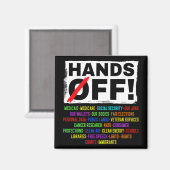 Hands Off Social Securityデモに対する抗議デモに対す救る反応 マグネット (正面/裏面)