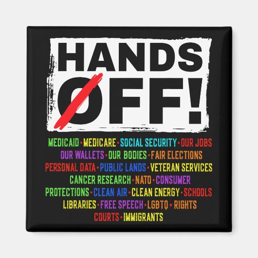 Hands Off Social Securityデモに対する抗議デモに対す救る反応 マグネット (正面)
