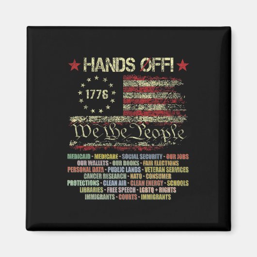 Hands Off Social Securityデモに対する抗議デモに対す救る反応 マグネット (正面)