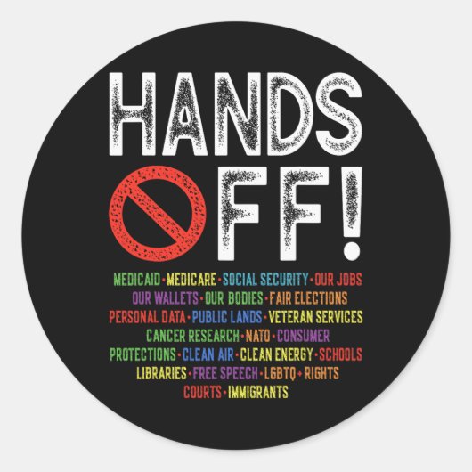 Hands Off Social Securityデモに対する抗議デモに対す救る反応 ラウンドシール (正面)