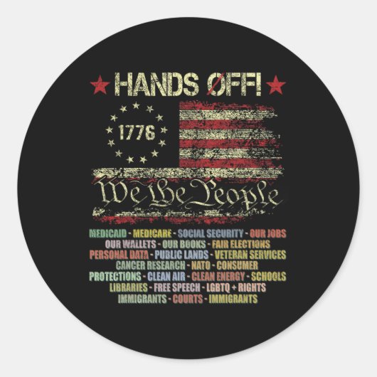 Hands Off Social Securityデモに対する抗議デモに対す救る反応 ラウンドシール (正面)