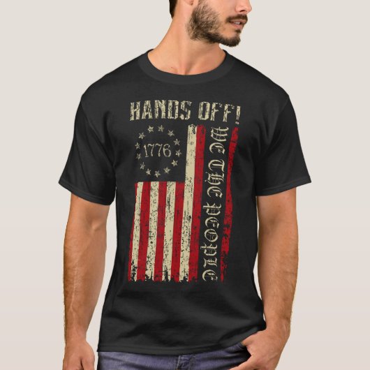 Hands Off Social Securityデモに対する抗議デモに対す救る反応 Tシャツ (正面)